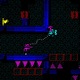 Toy Cavers, rendered in five colors, with two characters swinging from a tether.